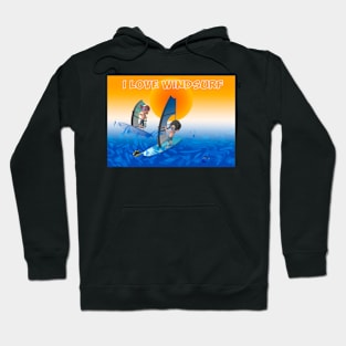 I Love Windsurfing Hoodie